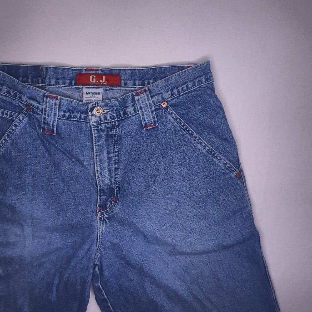 Guess Jeans Mens Jean Shorts 34 Vintage 90s Carpenter 12" Inseam 100% Cotton USA
